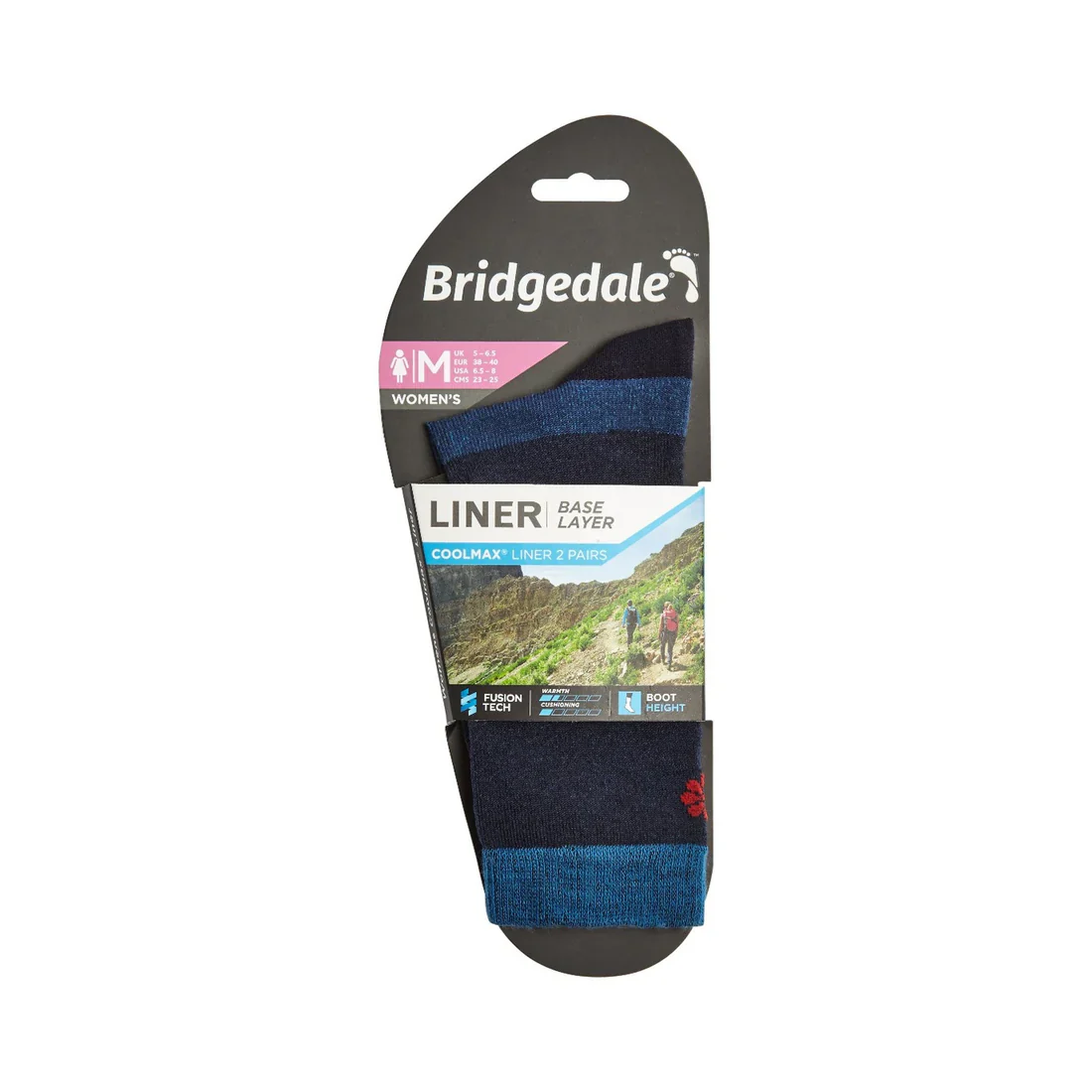 Bridgedale Ladies Coolmax Liner 2 Pairs - Image 2