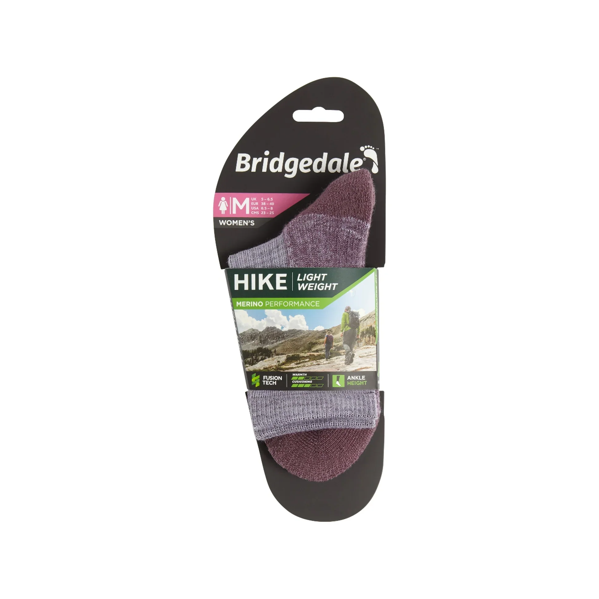 Bridgedale Ladies Hike Lightweight Merino Performance Walking Socks - Image 2