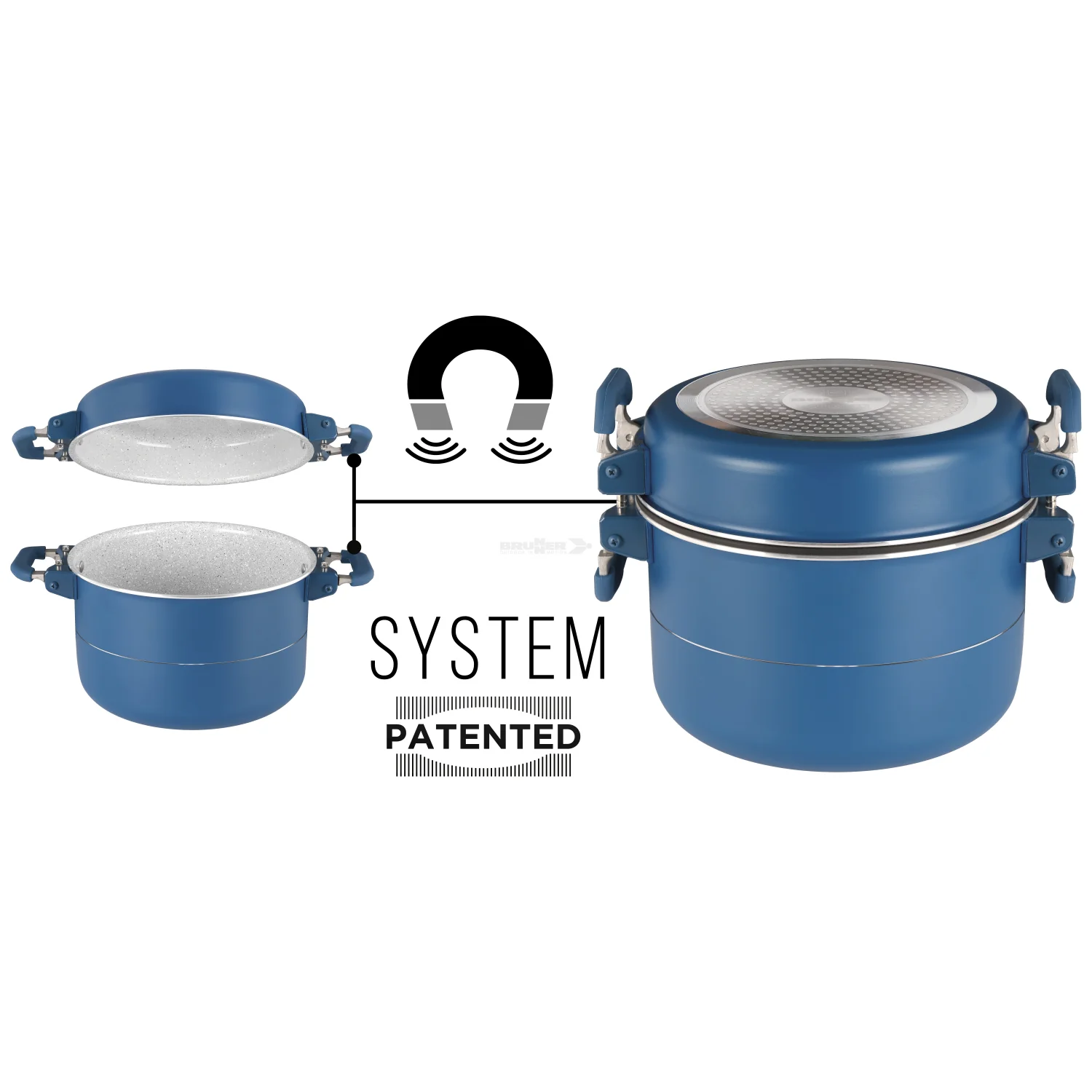 Brunner Carezza Magnetogrip 7 + 1  Piece 22cm Cook Set - Image 5