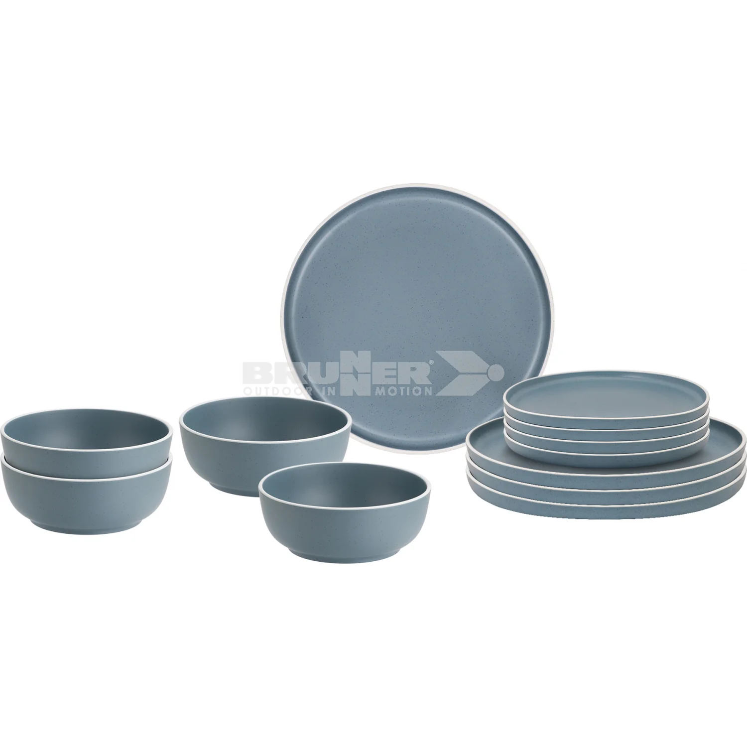 Brunner Dolomit Blue Midday 12 piece Melamine Dinner Set