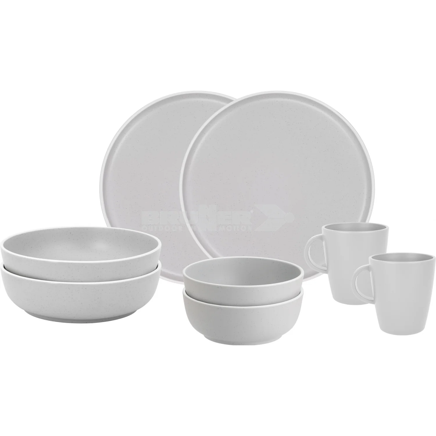 Brunner Dolomit White Tete a Tete 8 Piece Melamine Dinner Set