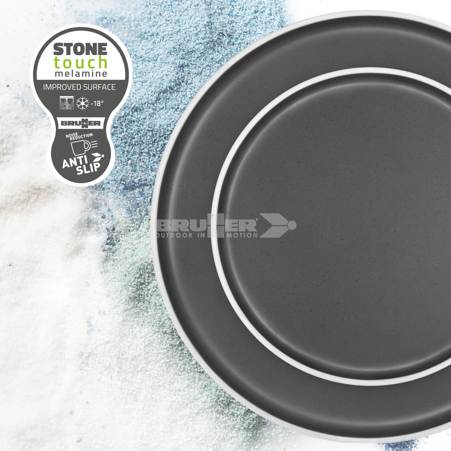 Brunner Melamine Dinner Plate Dolomit Grey - Image 3