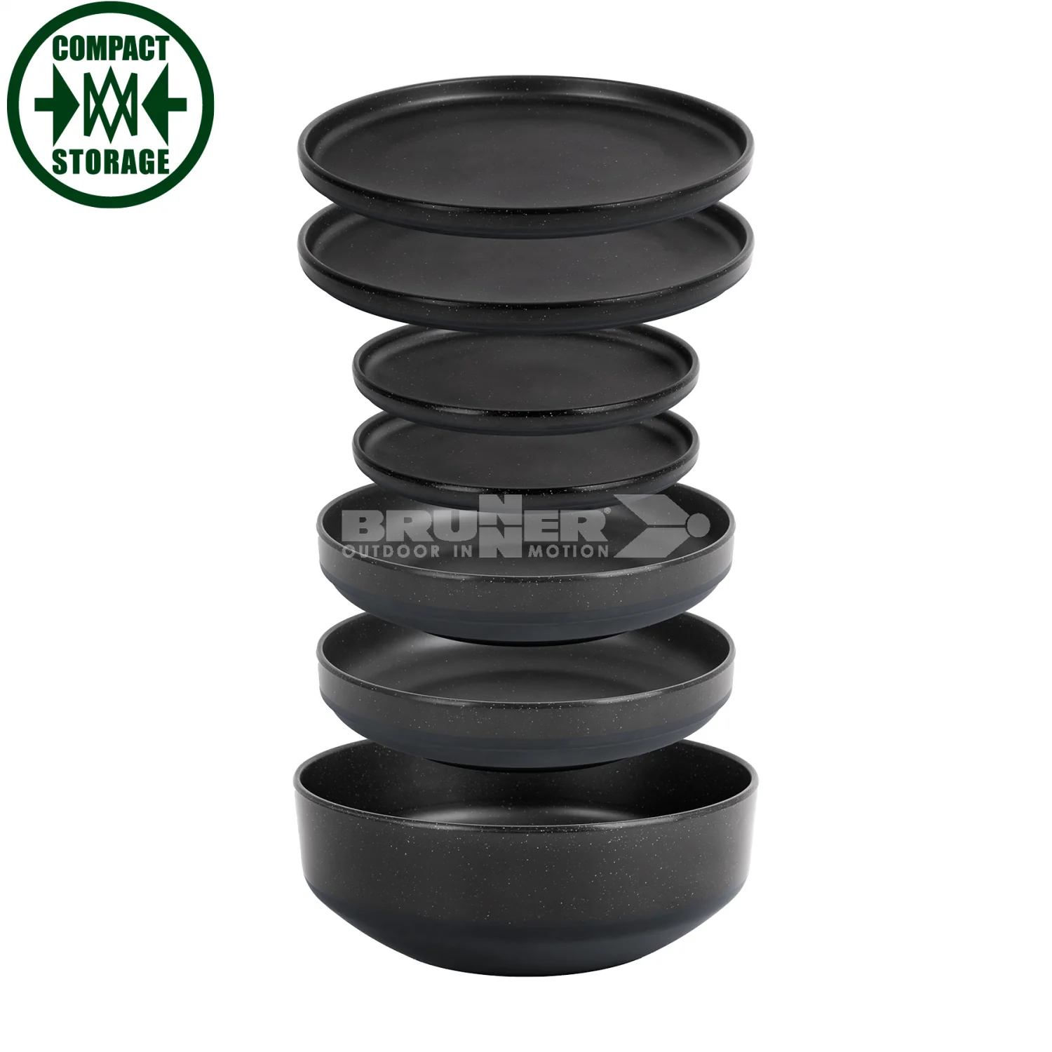 Brunner Odette Melamine Set 6 in 1 Double Black