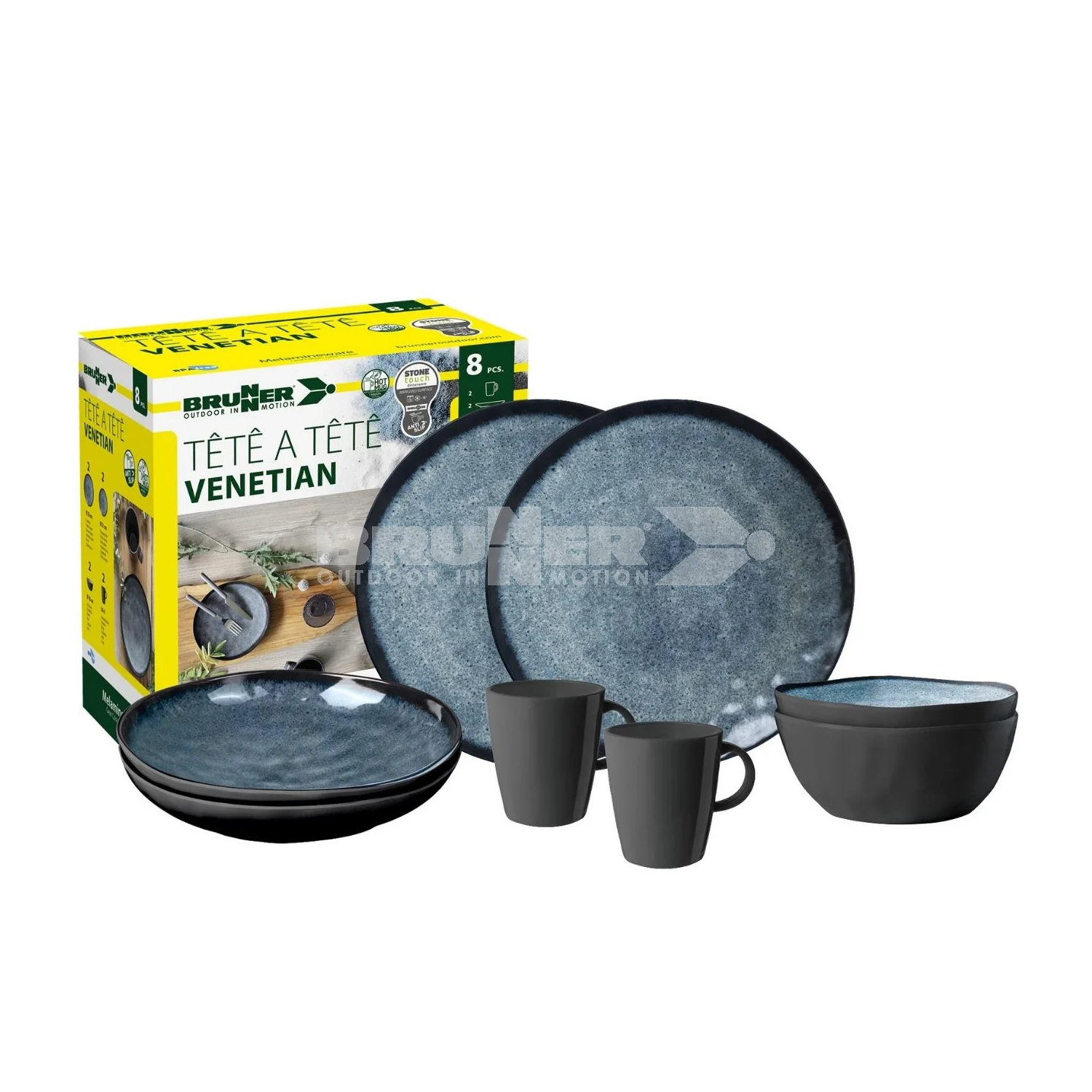 Brunner Venetian Tete a tete 8 Piece Melamine Set