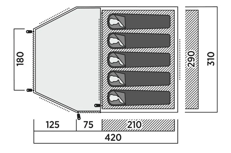 Easy Camp Kinn 5 Person Dome Tent - Image 5