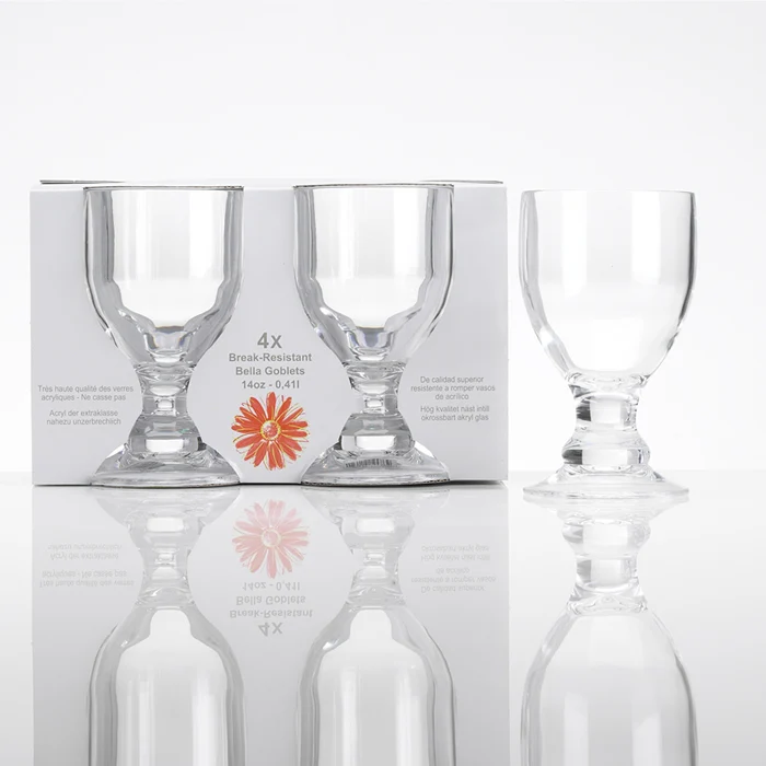 Flamefield Acrylic Bella Goblet Glass Clear