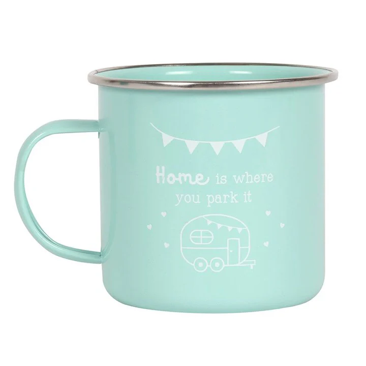 Home Is Where You Park It Enamel Style Mug