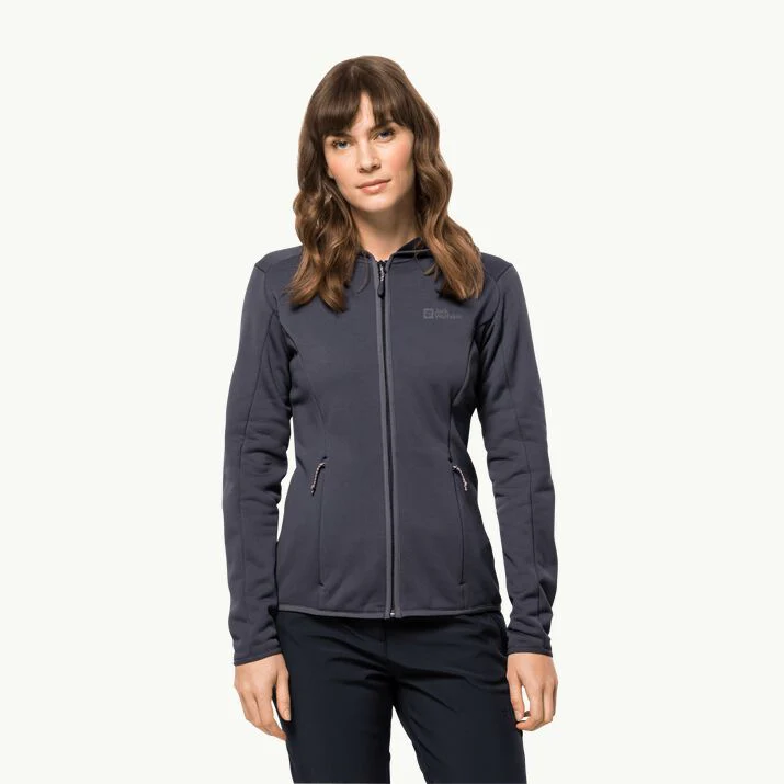 Jack Wolfskin Ladies Baiselberg Hooded FZ Fleece Jacket Graphite - Image 2
