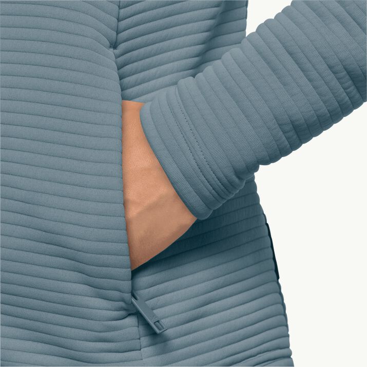 Jack Wolfskin Ladies Modesto Fleece Jacket Teal Grey - Image 4