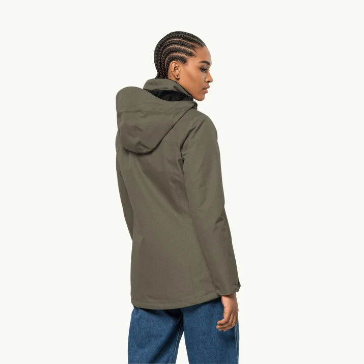 Jack Wolfskin Ladies Park Avenue Jacket Dusty Olive - Image 3