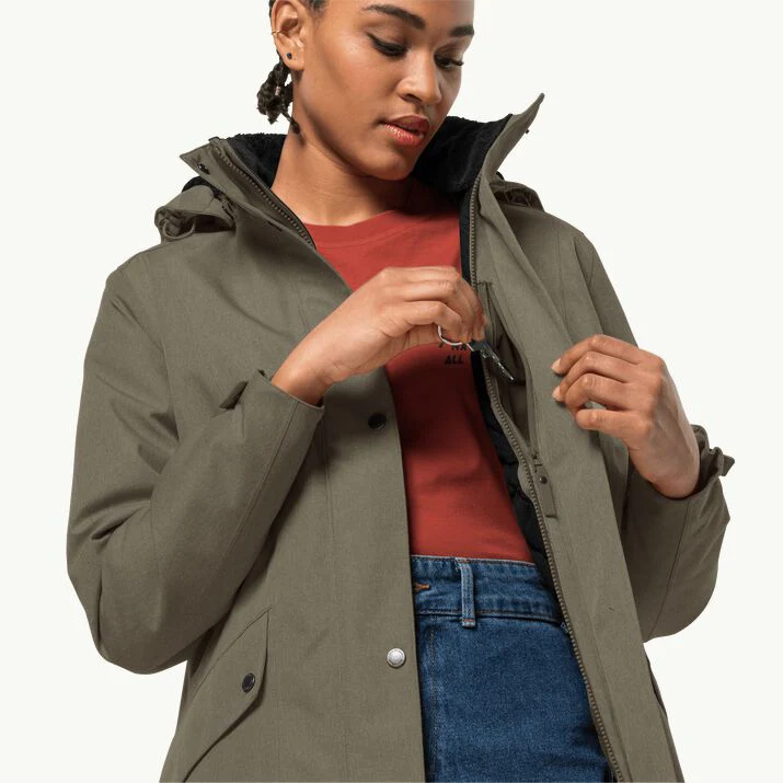 Jack Wolfskin Ladies Park Avenue Jacket Dusty Olive - Image 6