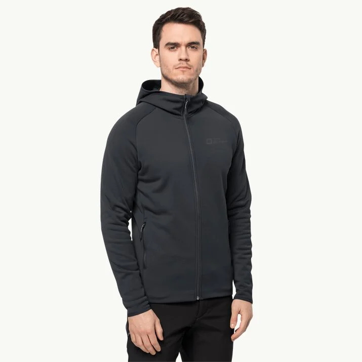 Jack Wolfskin Men's Baiselberg Hooded FZ Fleece Jacket Black - Image 2