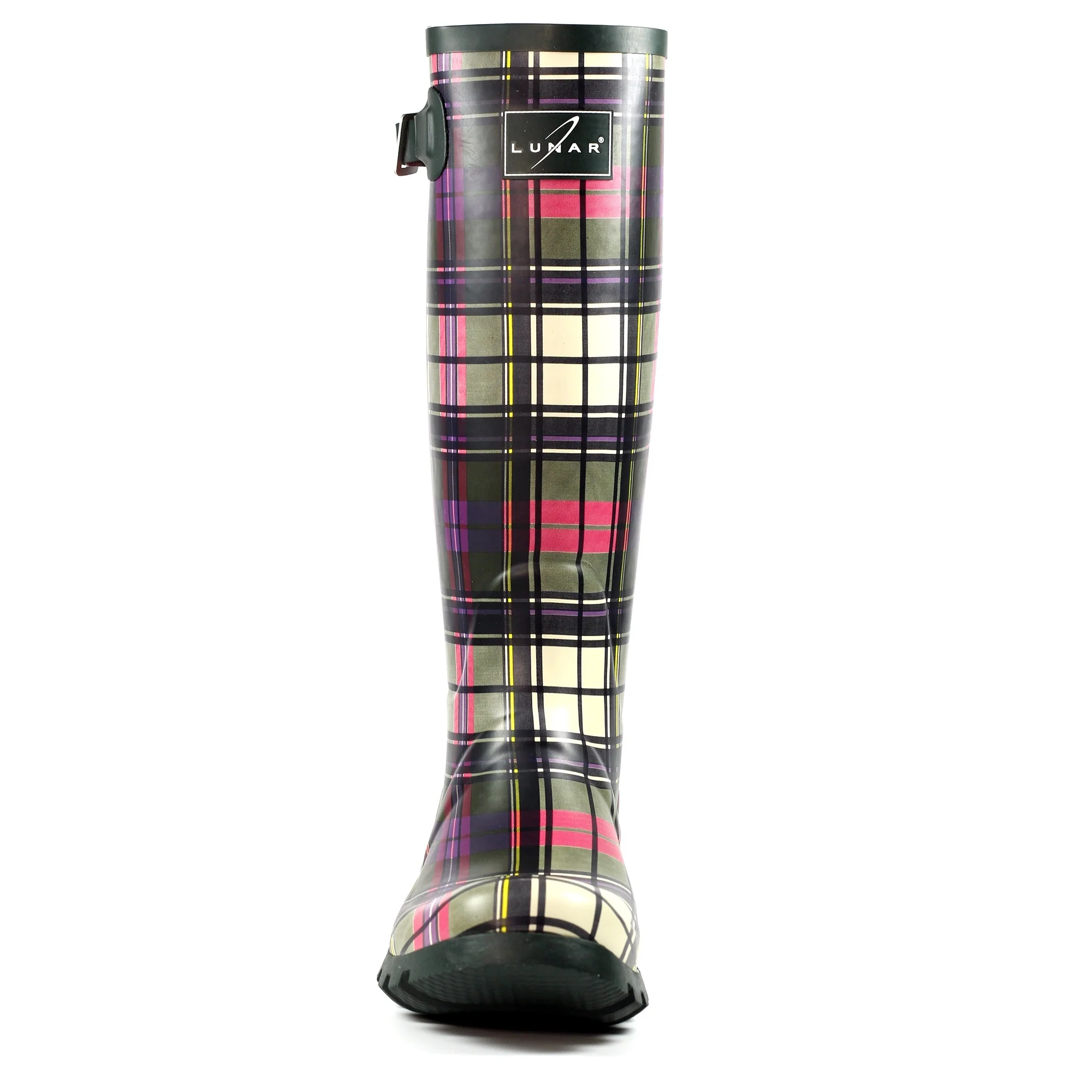 Lunar Ladies Green Tartan Wellies - Image 3