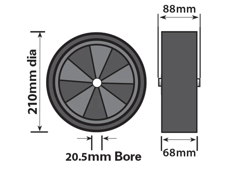 Maypole Spare Plastic Jockey Wheel - Image 2