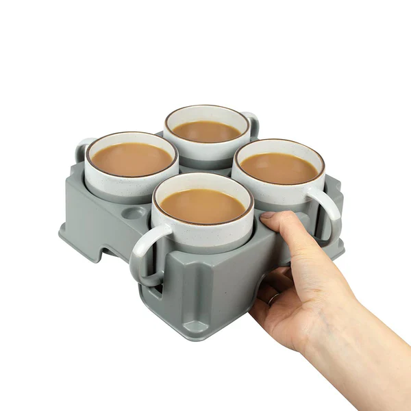 Muggi 4 Cup Holder/Drinks Tray Graphite Grey