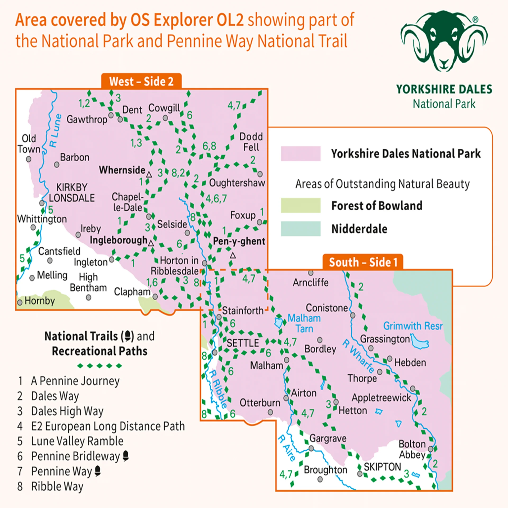 Ordnance Survey Explorer OL2 Yorkshire Dales - Image 5