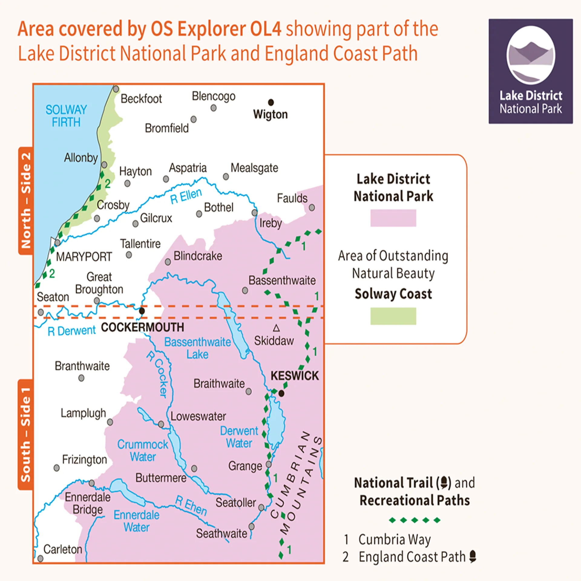 Ordnance Survey Explorer OL4 Map The English Lakes North Western Area - Image 5