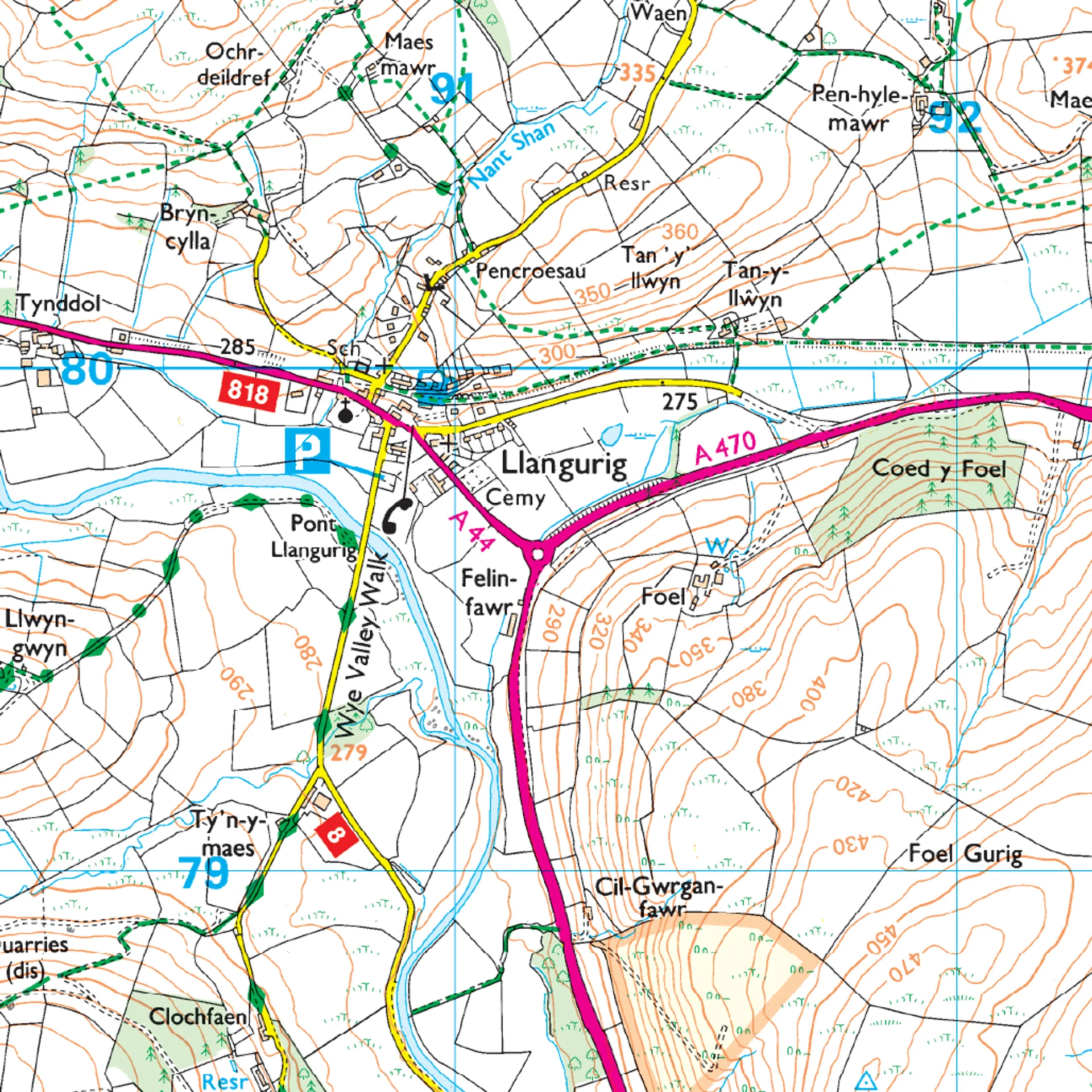 Ordnance Survey Explorer 214 Map Llanidloes & Newtown - Image 3