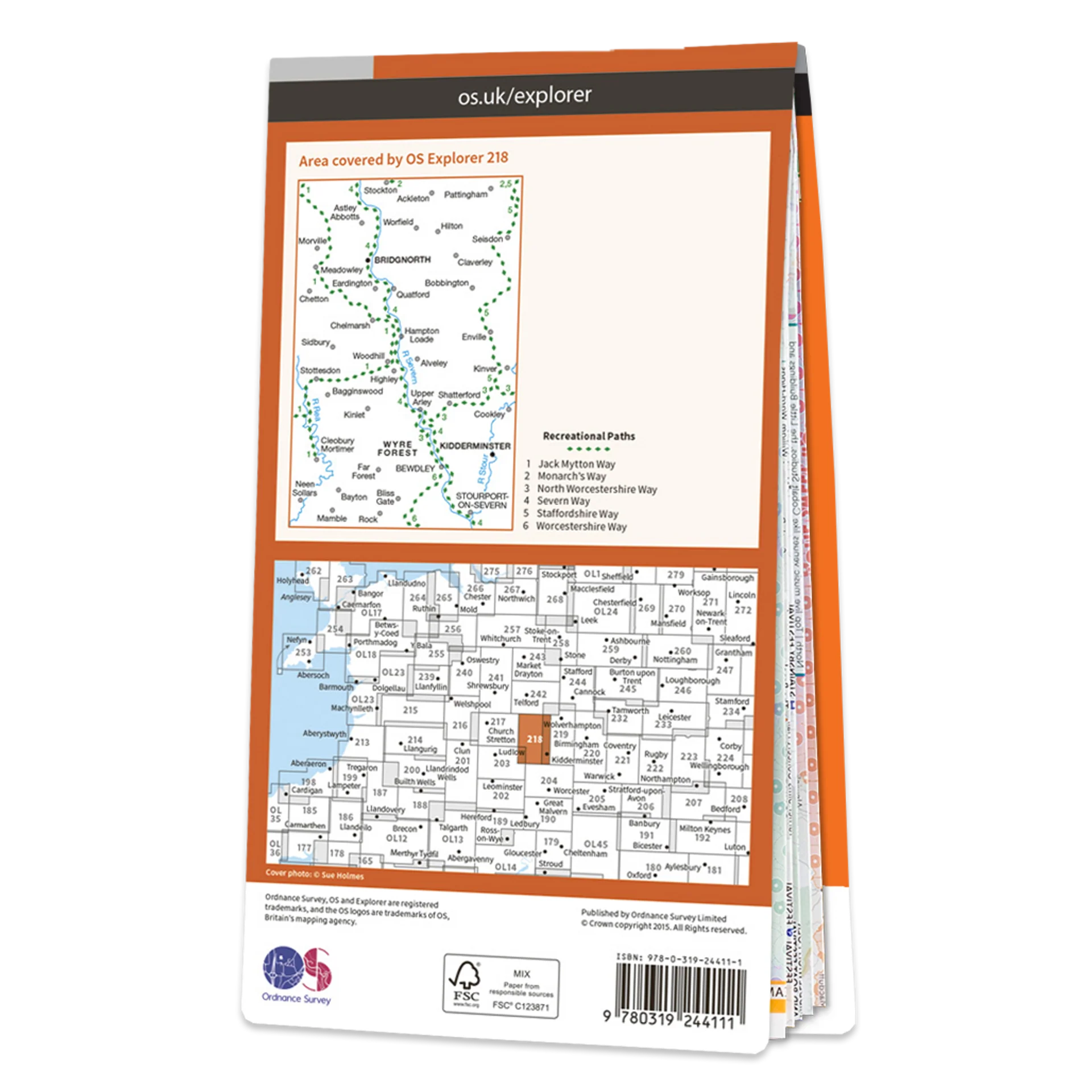 Ordnance Survey Explorer 218 Map Wyre Forest & Kidderminster - Image 2