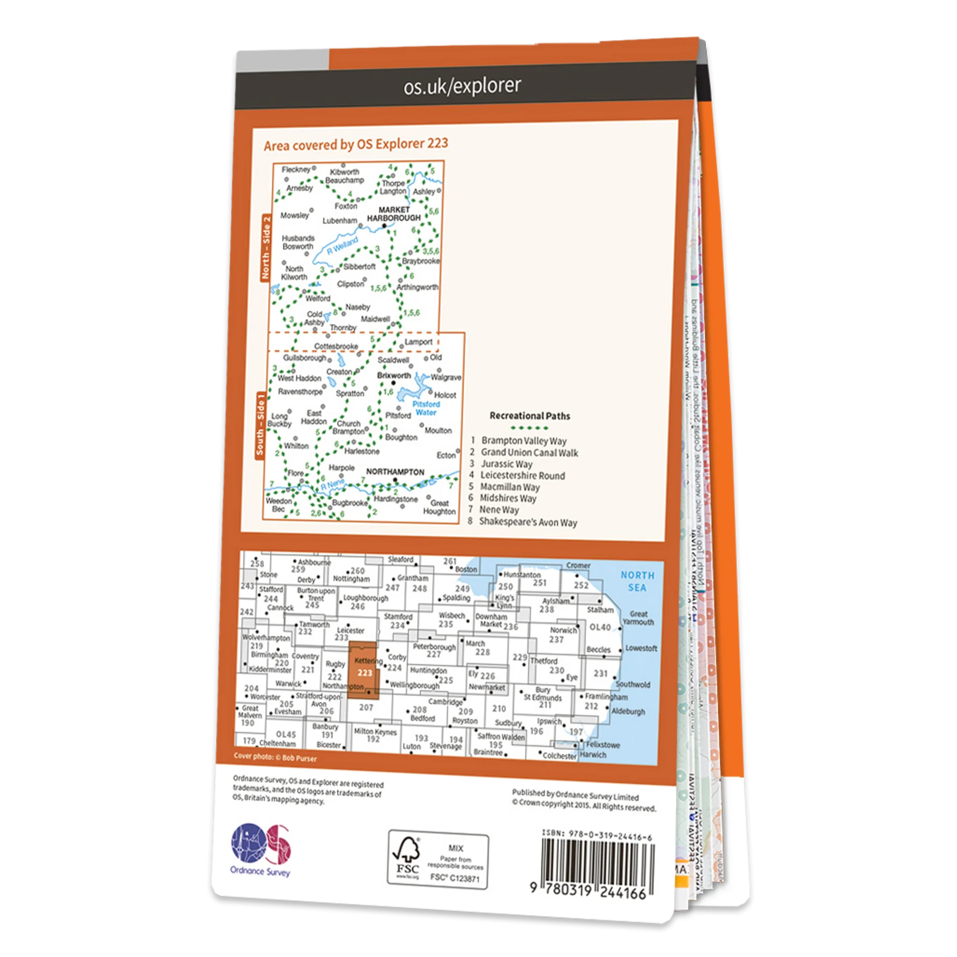 Ordnance Survey Explorer 223 Map Northampton & Market Harborough - Image 2