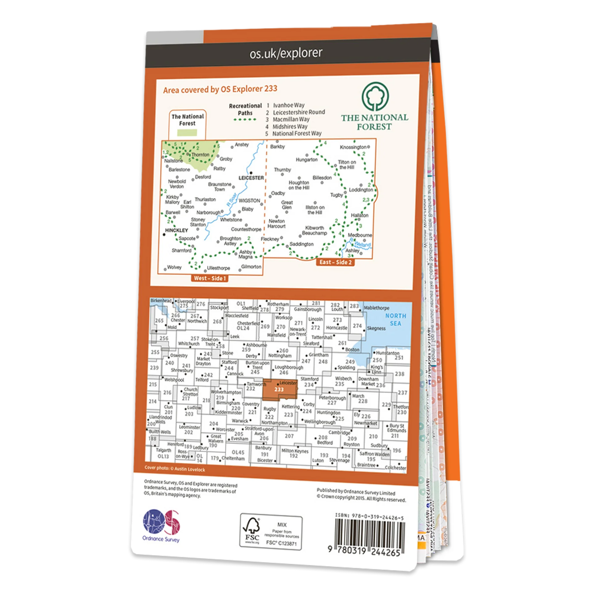 Ordnance Survey Explorer 233 Map Leicester & Hinckley - Image 2