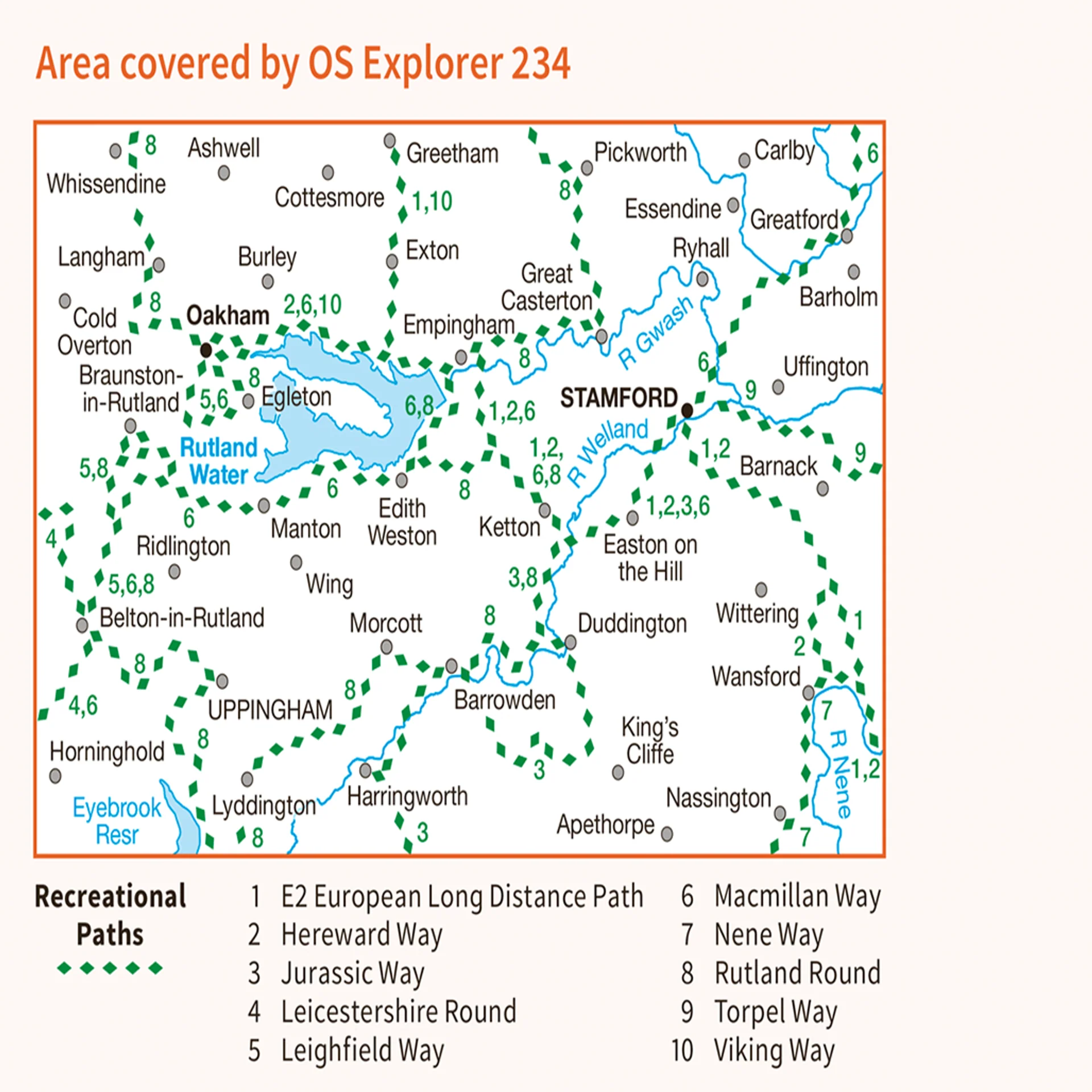 Ordnance Survey Explorer 234 Map Rutland Water - Image 4