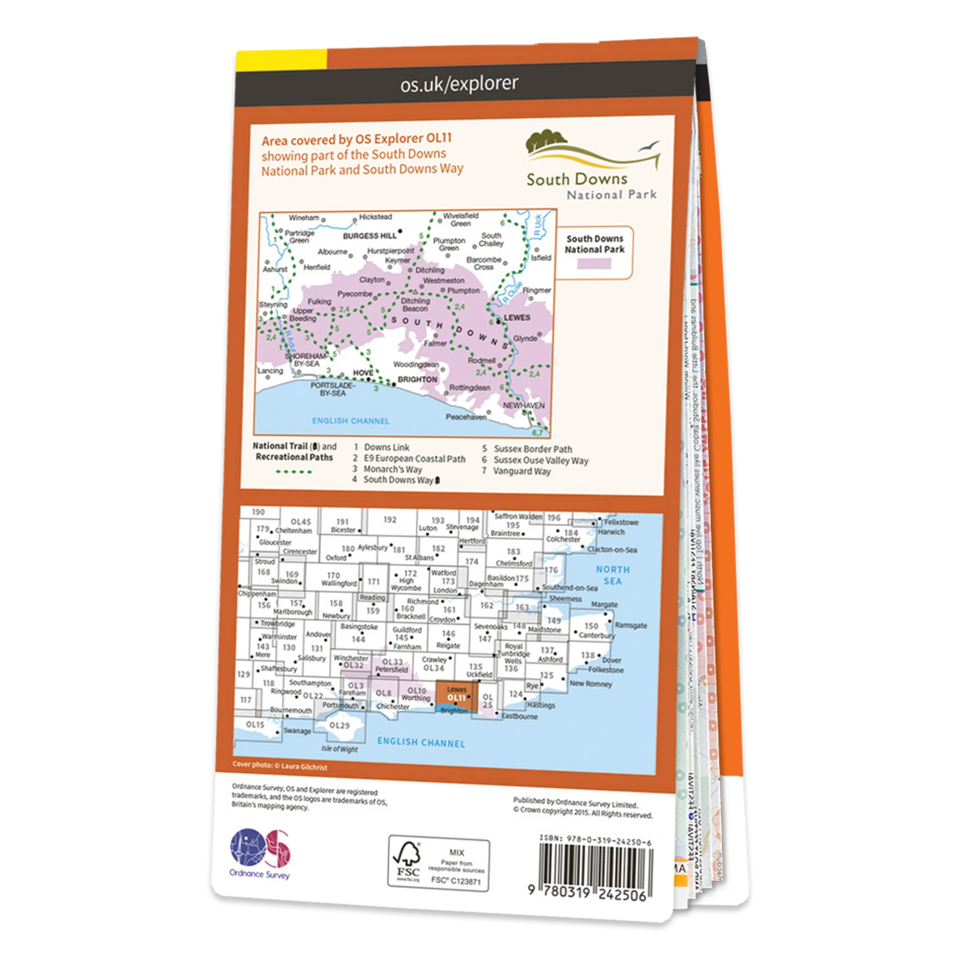 Ordnance Survey Explorer OL11 Map Brighton & Hove - Image 2