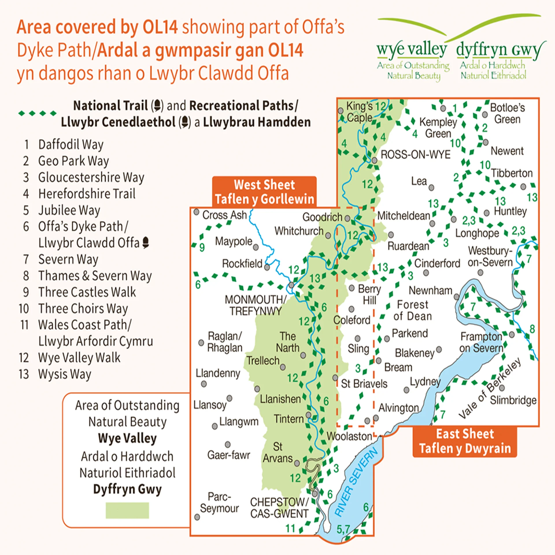 Ordnance Survey Explorer OL14 Wye Valley & The Forest of Dean - Image 2