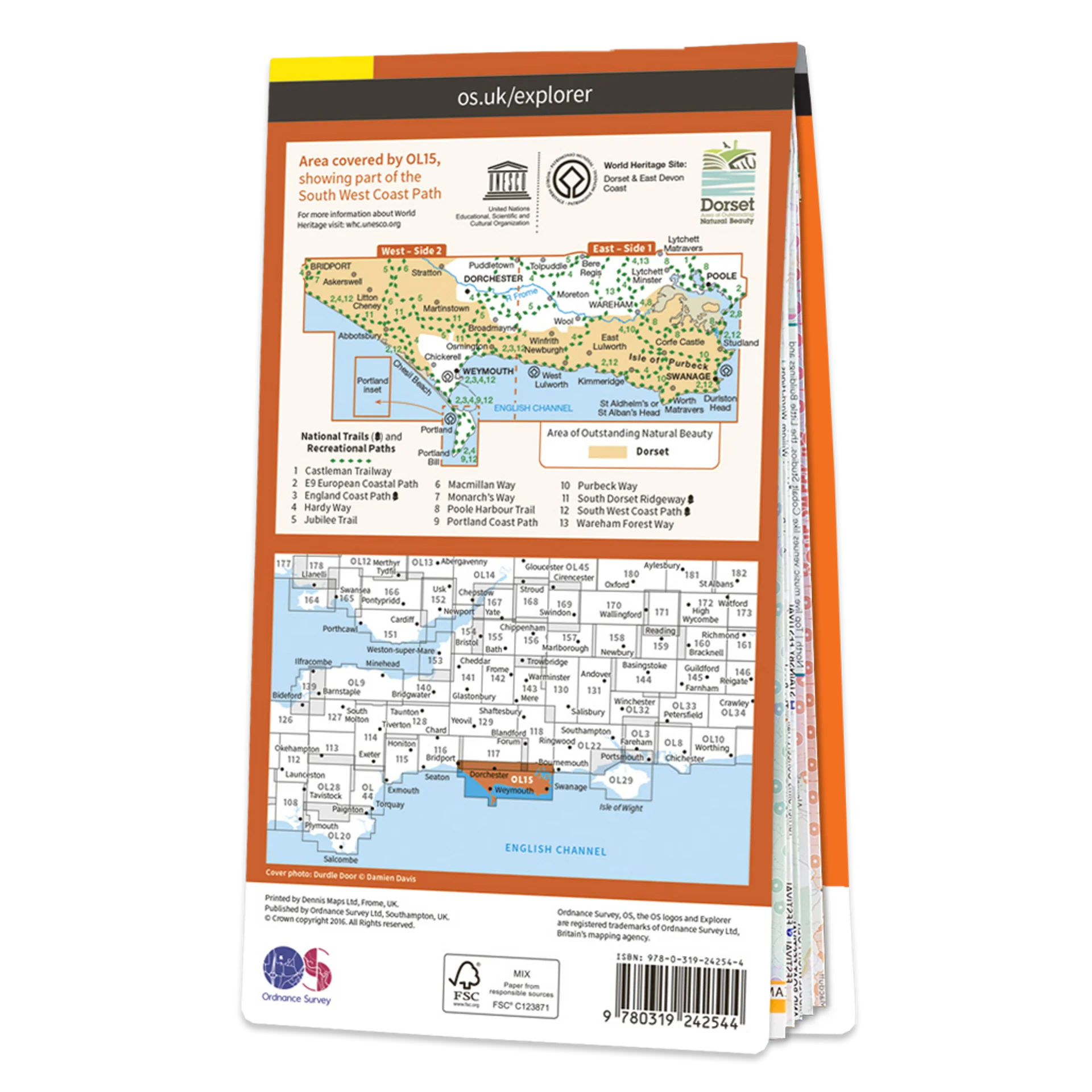 Ordnance Survey Explorer OL15 Map Purbeck & South Dorset - Image 2