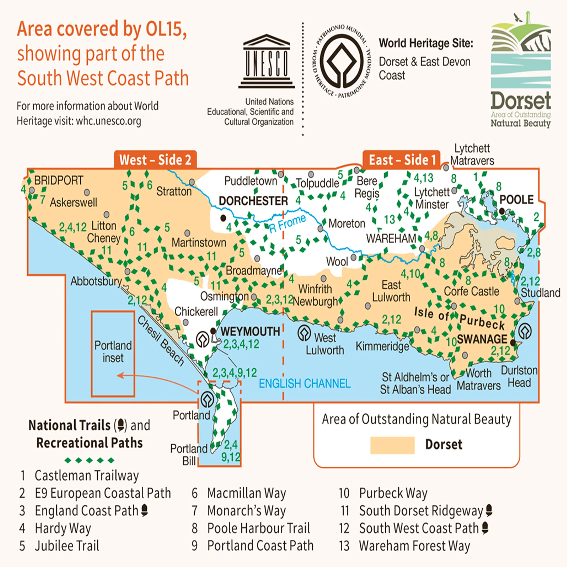 Ordnance Survey Explorer OL15 Map Purbeck & South Dorset - Image 3