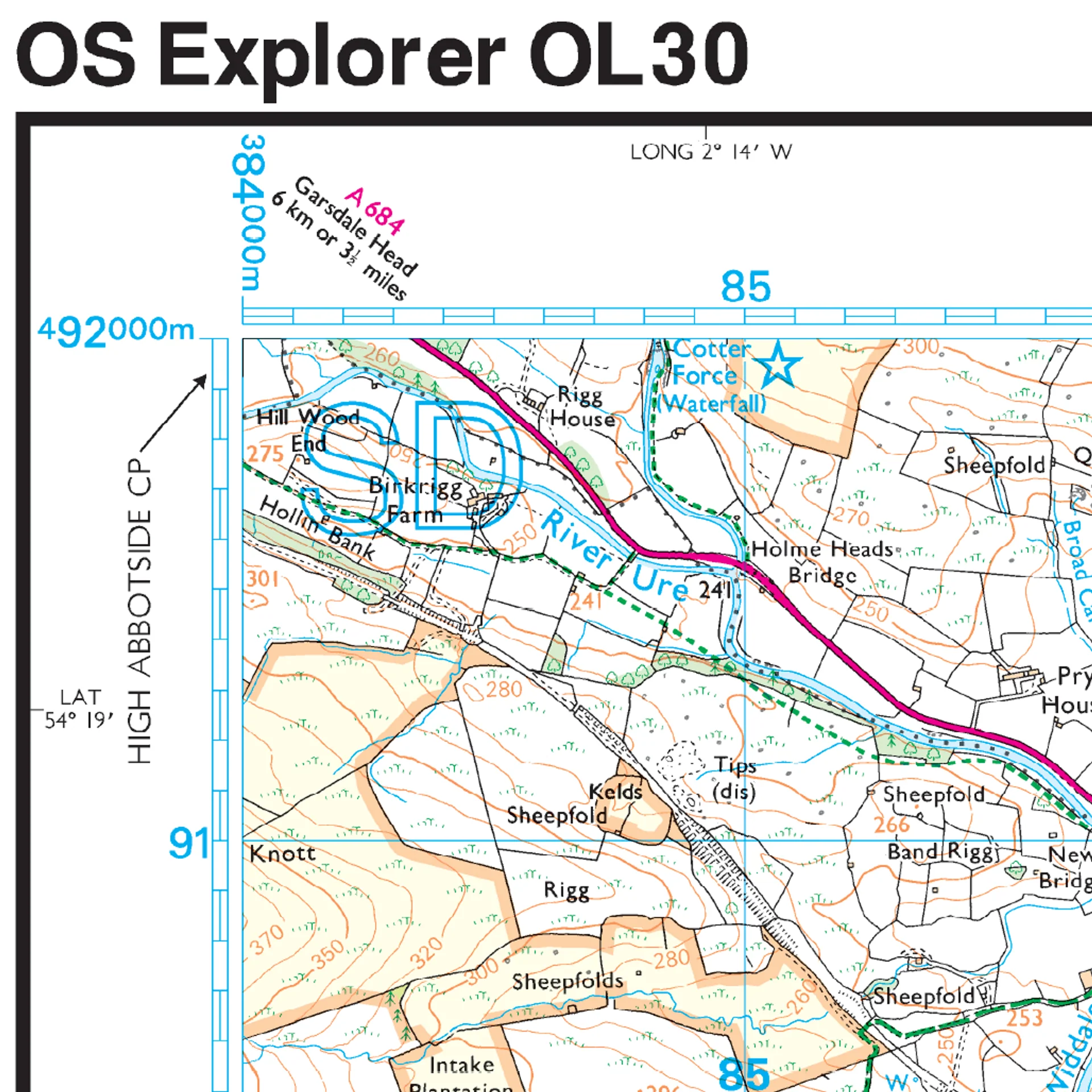 Ordnance Survey Explorer OL30 Map Yorkshire Dales Northern & Central Areas - Image 5
