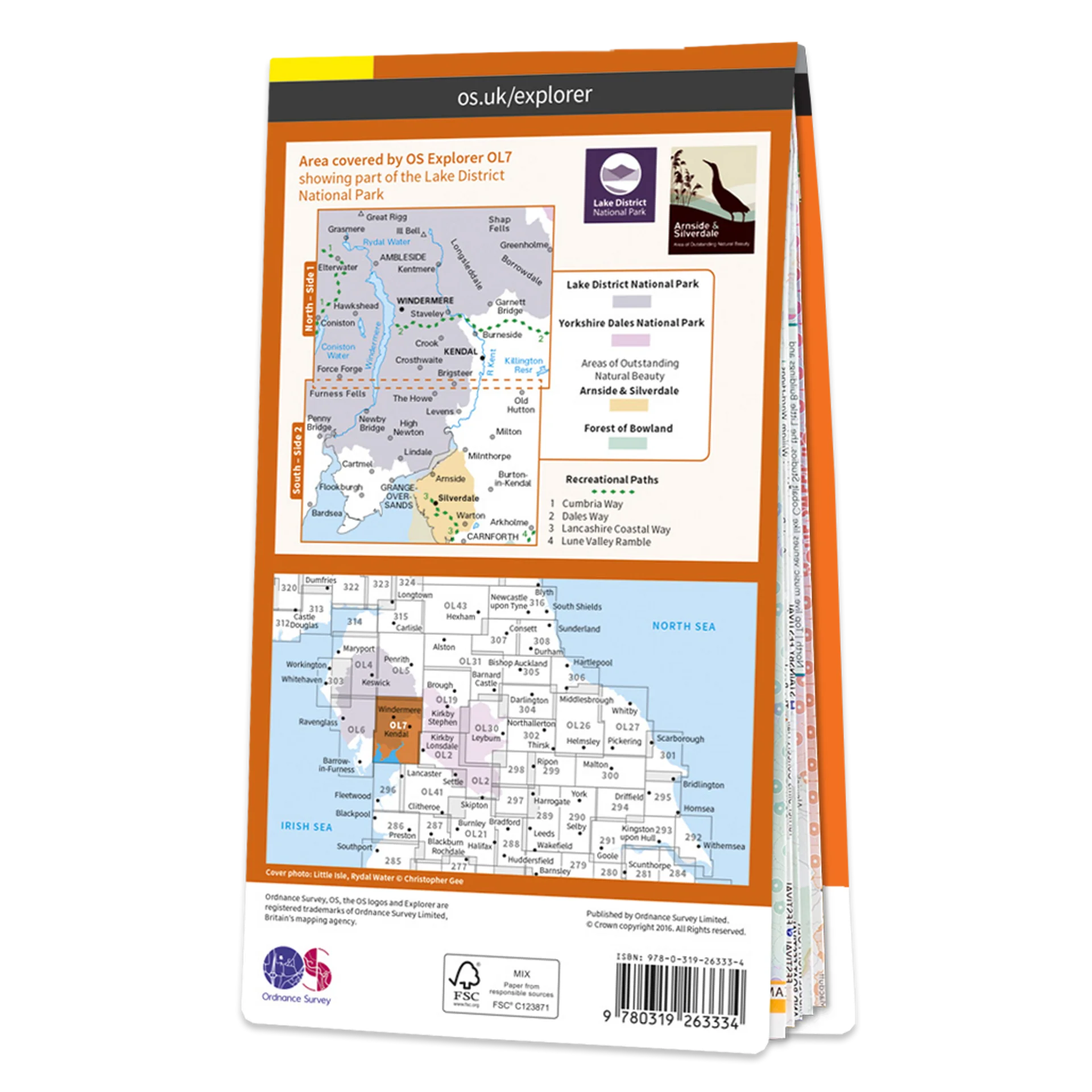 Ordnance Survey Explorer OL7 Map The English Lakes South Eastern Area - Image 2