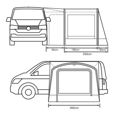 Outdoor Revolution Cayman AIR T2 Low Campervan Driveway Awning - Image 6
