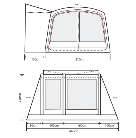 Outdoor Revolution Cayman AIR T3 Mid Driveaway Awning - Image 5