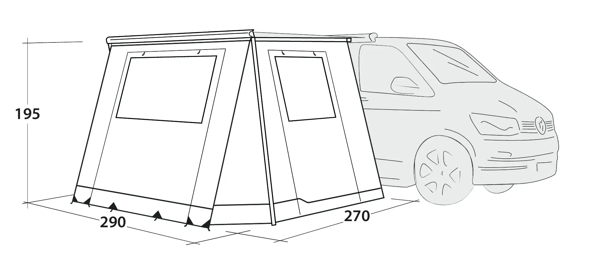 Outwell Backroads Campervan Awning Room - Image 2
