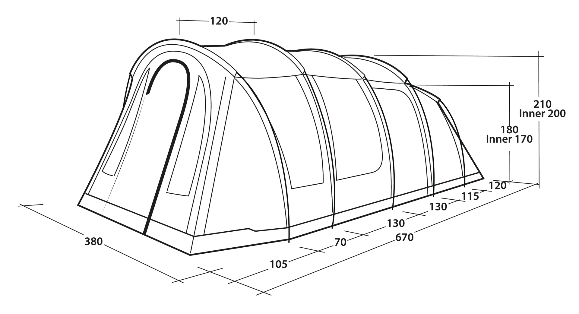 Outwell Edmonds 6 TC Poled Tent - Image 2