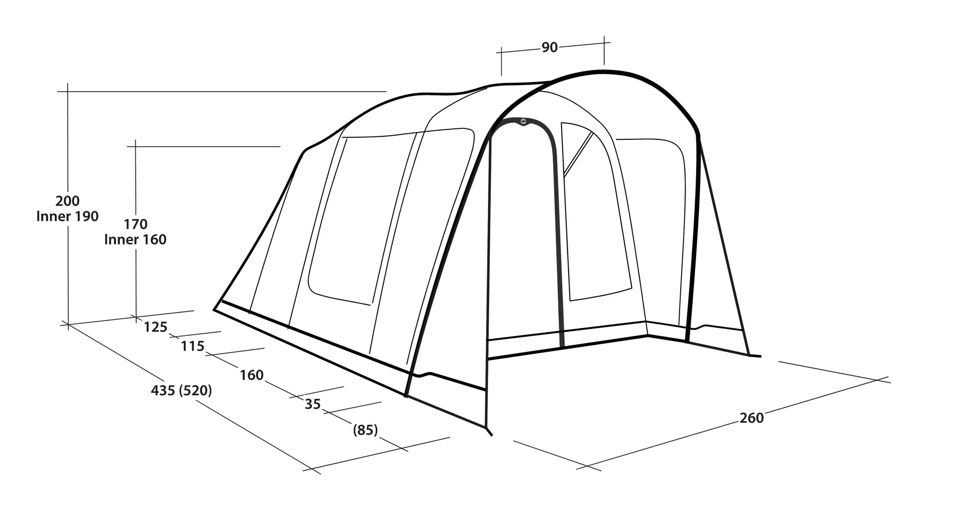 Outwell Monterey 4 AIR Tent - Image 4