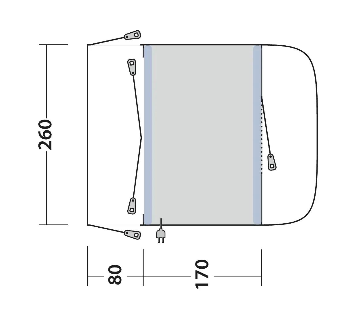 Outwell Santa Monica AIR Campervan Driveaway Awning - Image 3