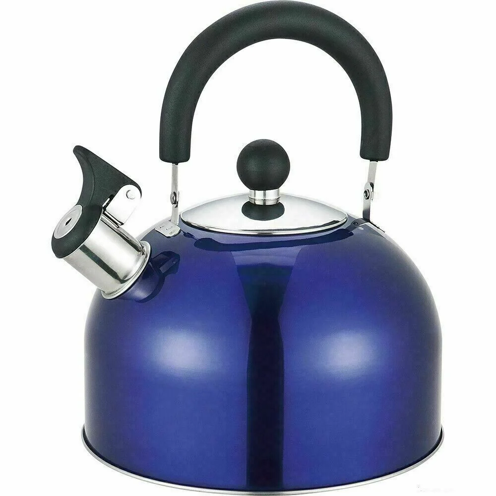 Prima 2.5 Litre Stainless Steel Whistling Kettle Blue