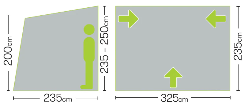 Quest Falcon 325 Poled Porch Awning - Image 3