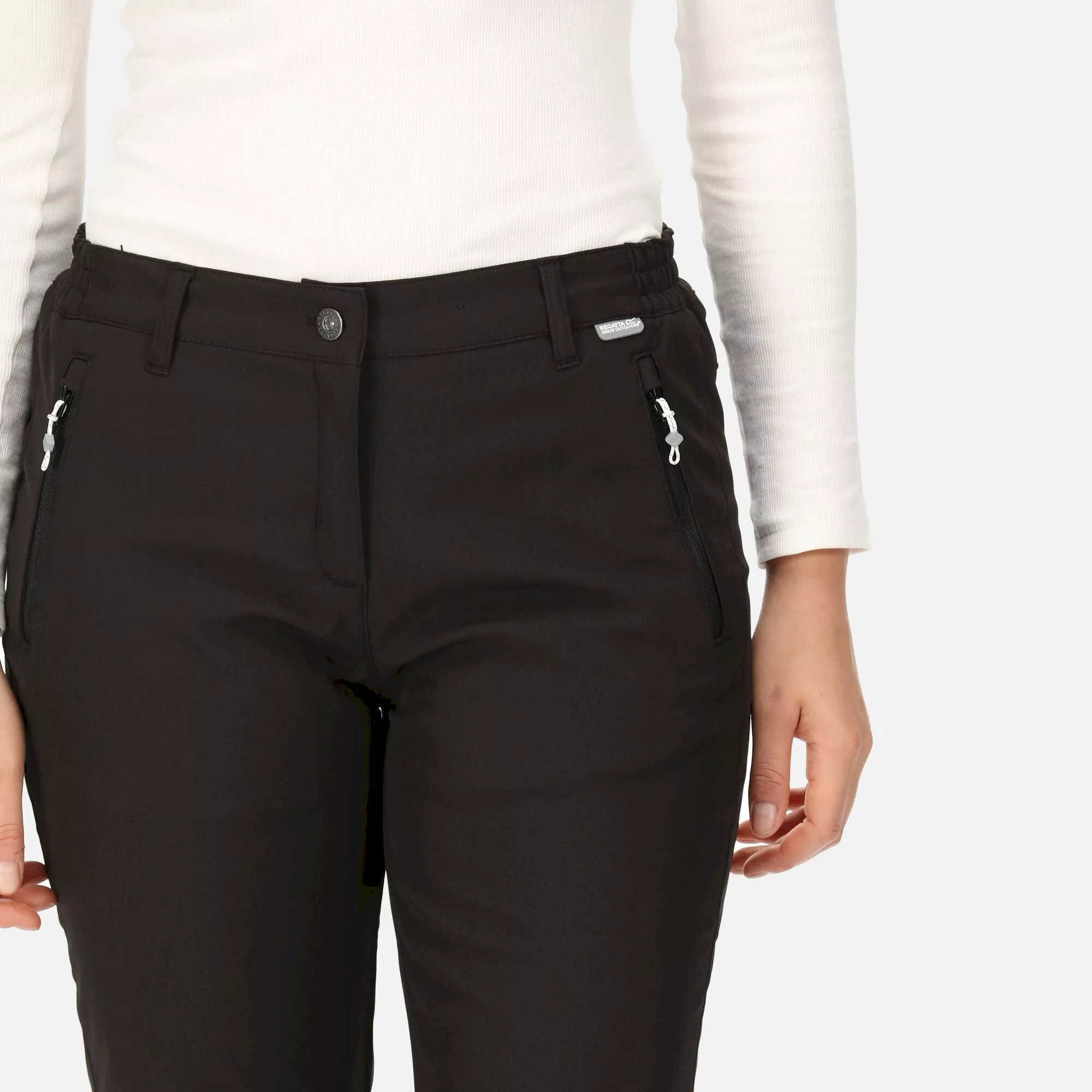 Regatta Ladies Geo Soft Shell II Walking Trousers Black - Image 2