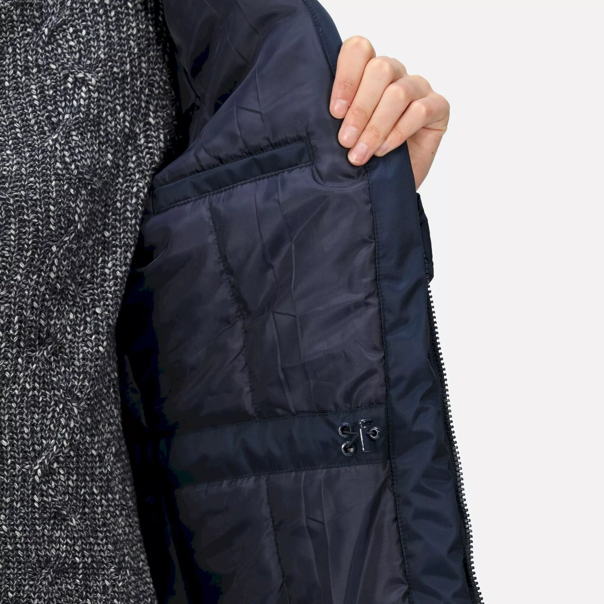 Regatta Ladies Lyanna Fur Trim Waterproof Parka Jacket | Navy - Image 6