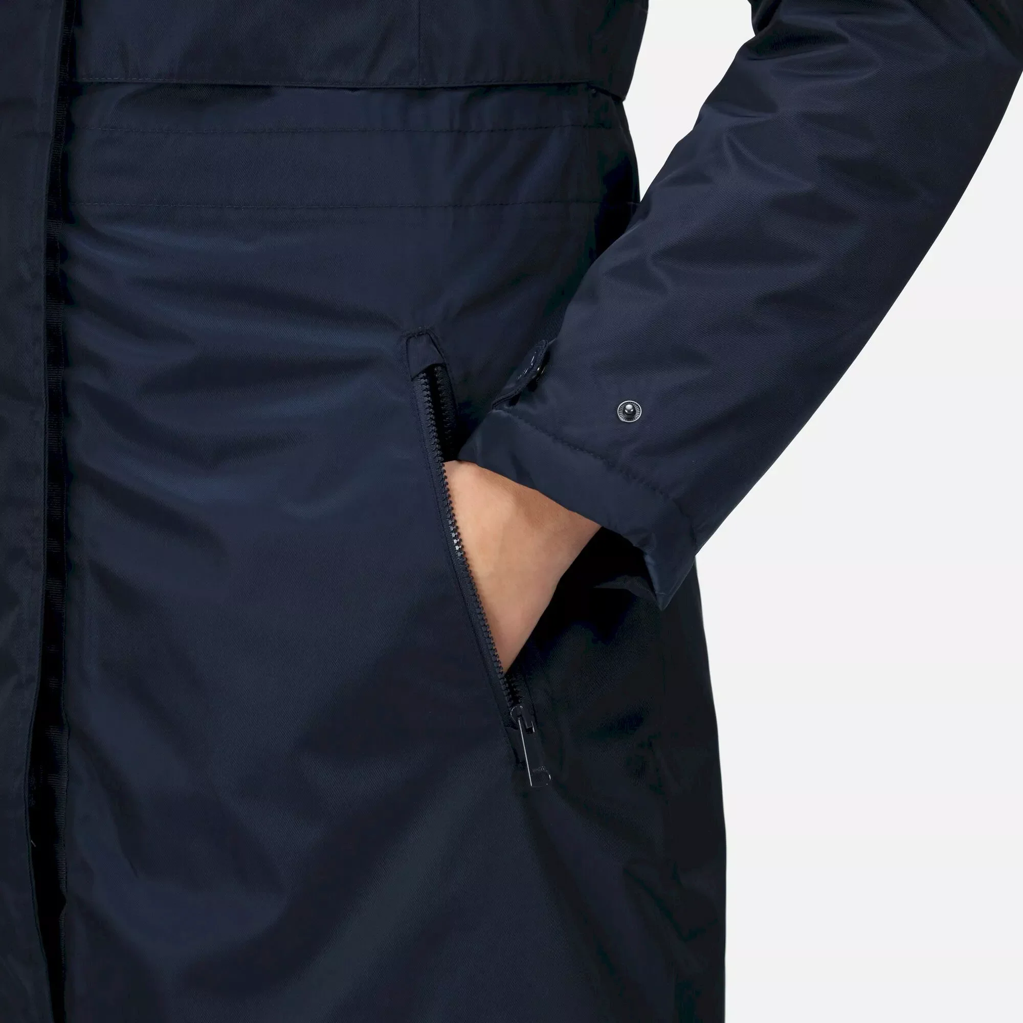 Regatta Ladies Lyanna Fur Trim Waterproof Parka Jacket | Navy - Image 8