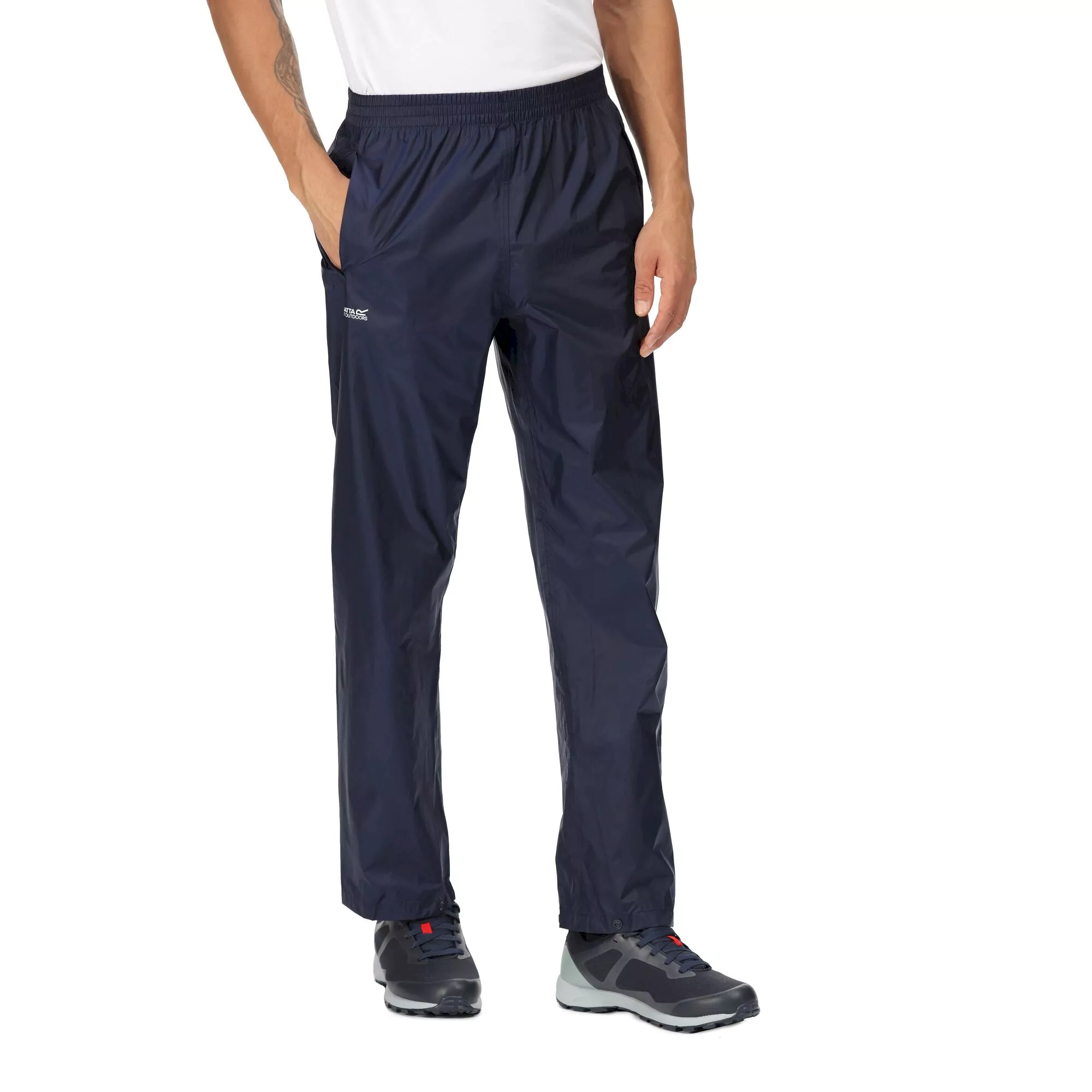 Regatta Men's Pack it Waterproof Over Trousers Navy - Image 2