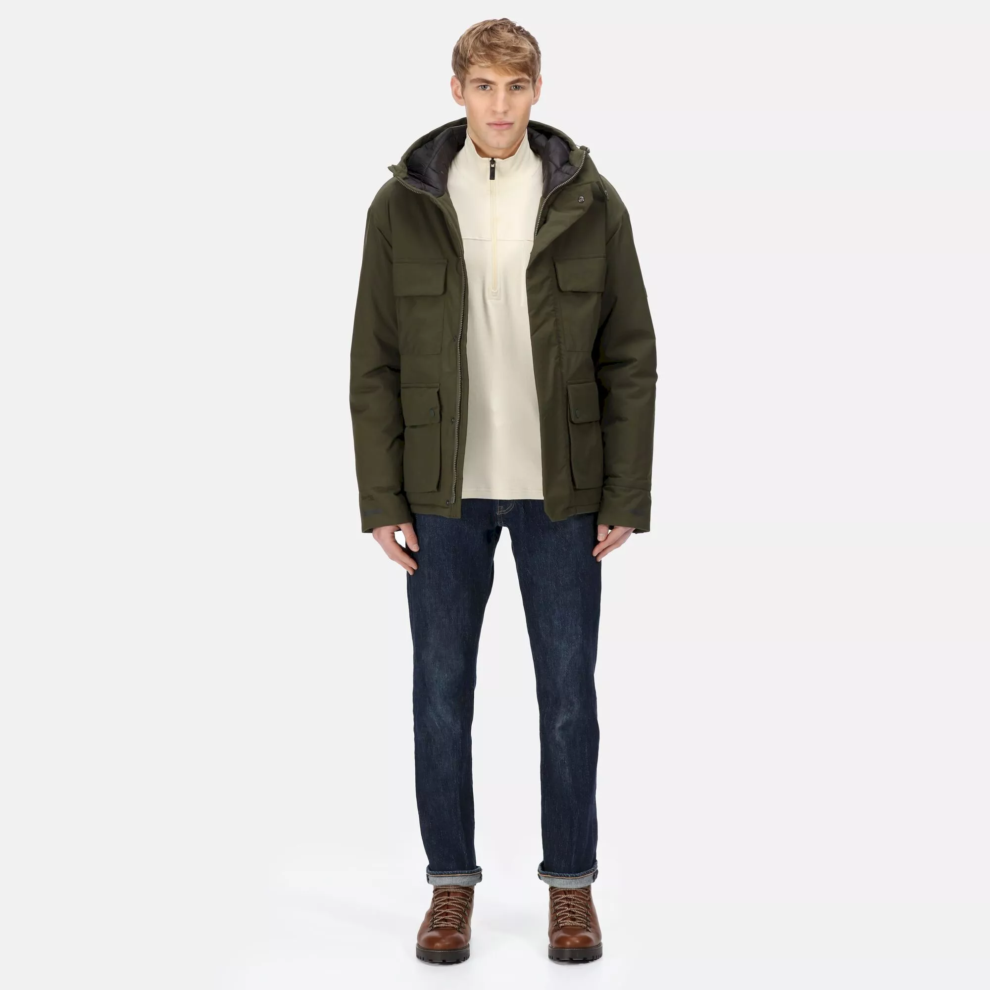 Regatta Men's Raylan Waterproof Jacket Dark Khaki - Image 4