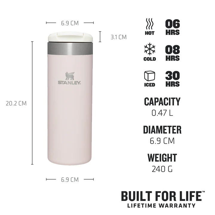 Stanley The Aerolight Transit Mug 0.47L Rose Quartz Metallic - Image 4