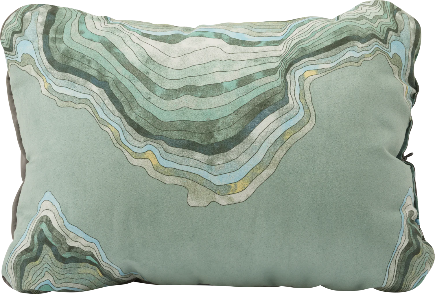 Thermarest Compressible Pillow Cinch Regular Sage Topo Waves