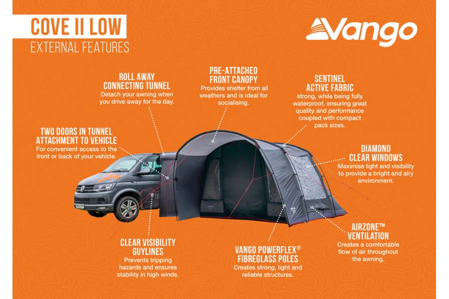 Vango Cove II Low Poled Campervan Driveaway Awning - Image 7
