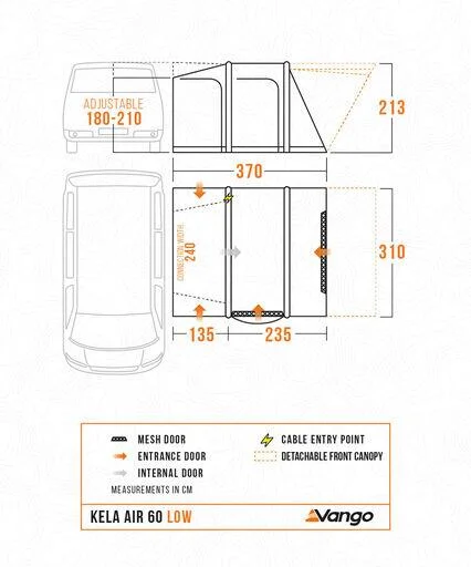 Vango Edition 60 Kela Air Low Campervan Awning - Image 17