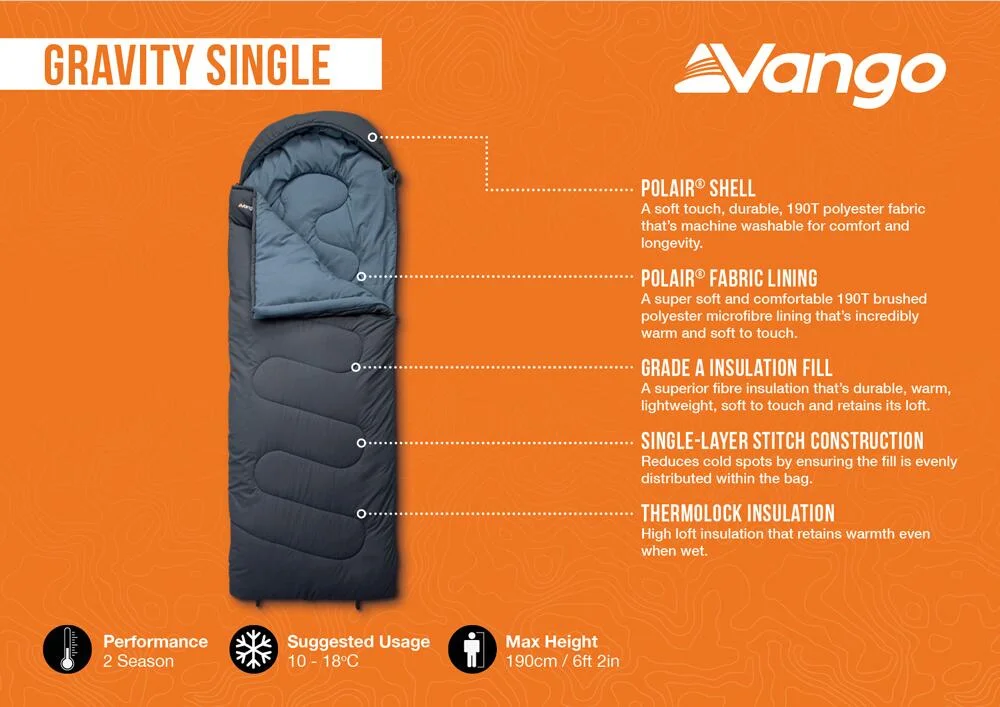 Vango Gravity Single Sleeping Bag - Image 2